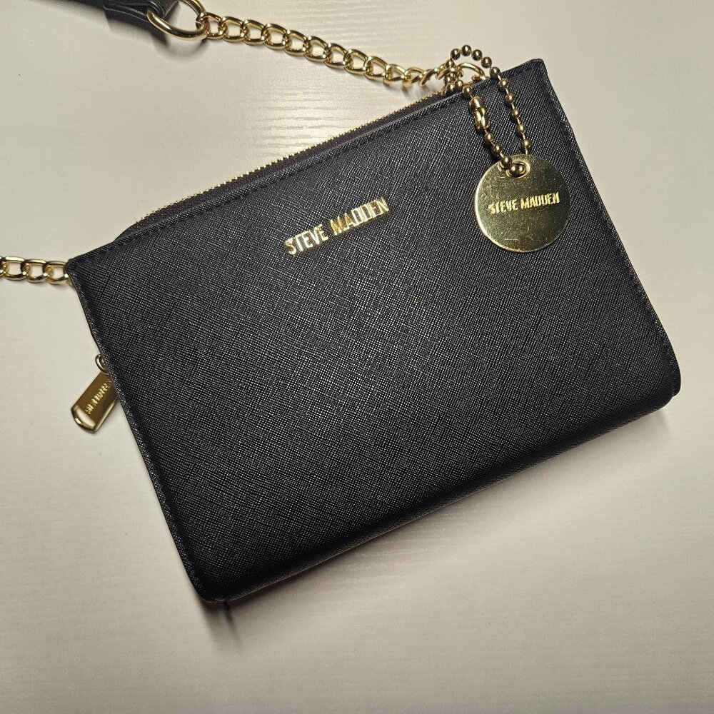 Steve Madden Black Crossbody Bag w/ Gold Hardware